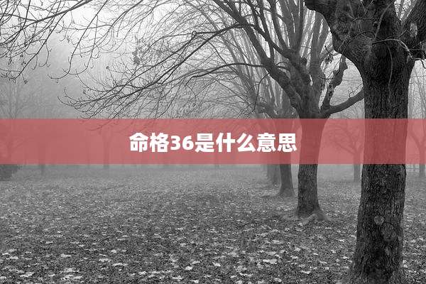 命格36是什么意思
