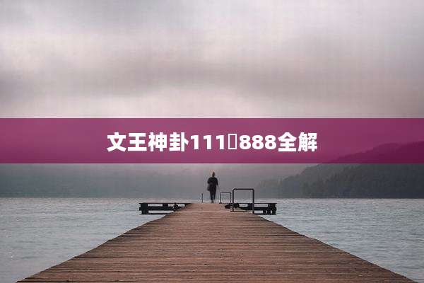 文王神卦111∼888全解