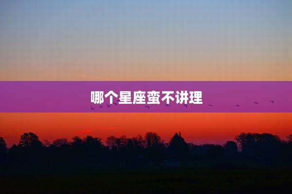 哪个星座蛮不讲理