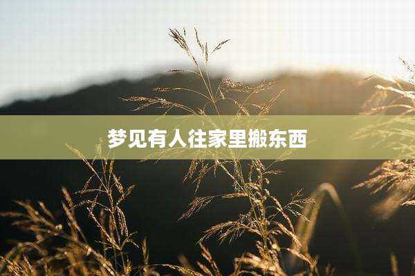 梦见有人往家里搬东西