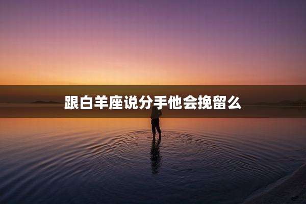 跟白羊座说分手他会挽留么