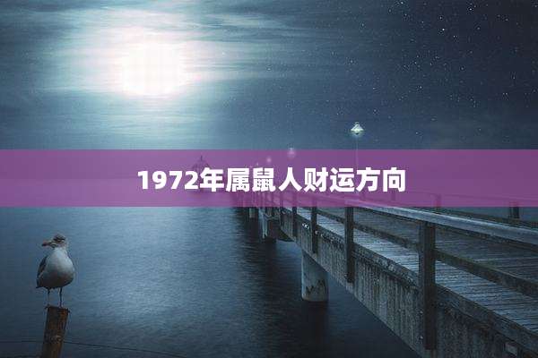 1972年属鼠人财运方向