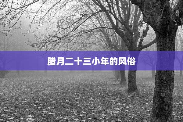 腊月二十三小年的风俗