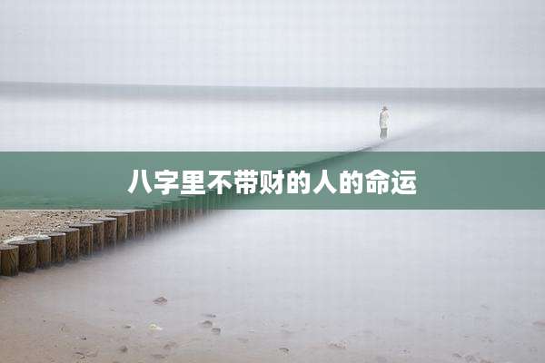 八字里不带财的人的命运