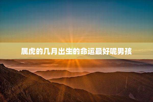 属虎的几月出生的命运最好呢男孩