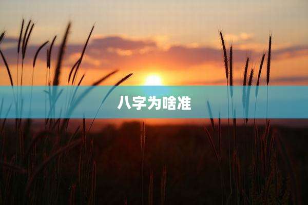 八字为啥准