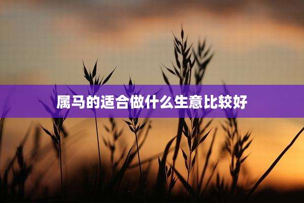 属马的适合做什么生意比较好