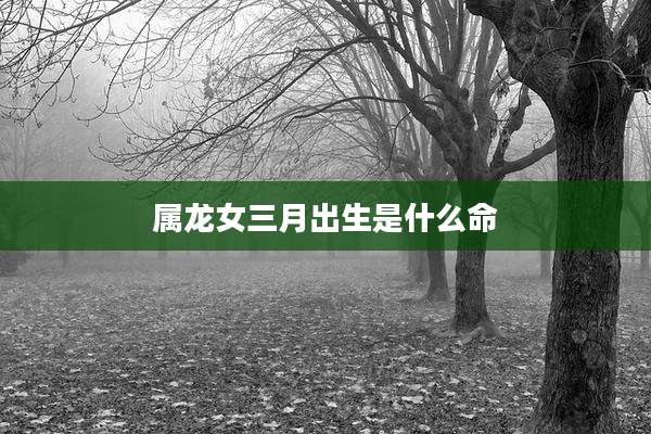 属龙女三月出生是什么命