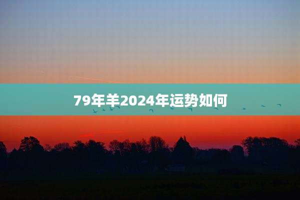 79年羊2024年运势如何
