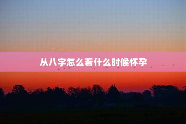 从八字怎么看什么时候怀孕