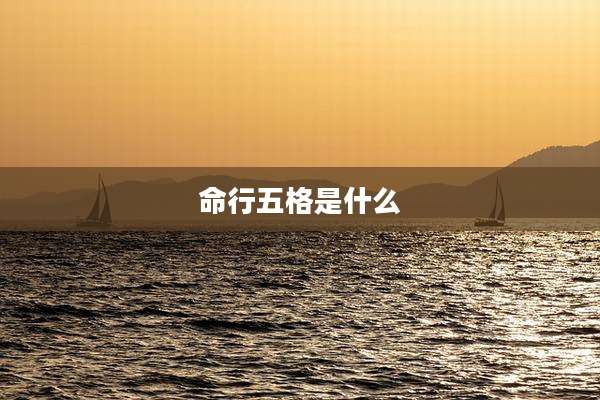 命行五格是什么