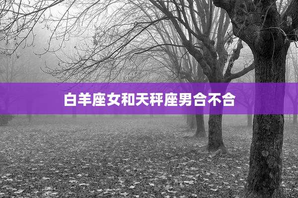 白羊座女和天秤座男合不合
