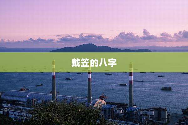 戴笠的八字
