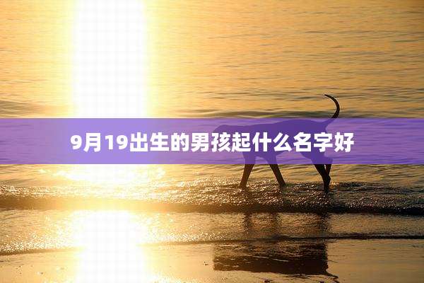 9月19出生的男孩起什么名字好
