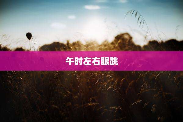 午时左右眼跳