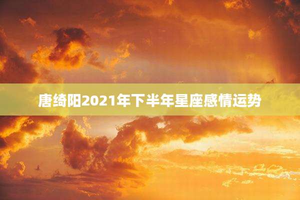 唐绮阳2021年下半年星座感情运势