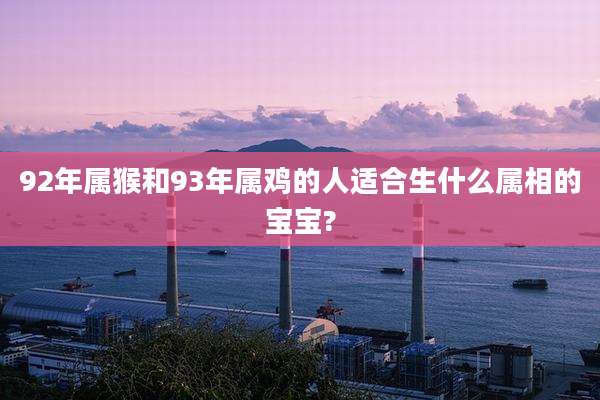 92年属猴和93年属鸡的人适合生什么属相的宝宝?