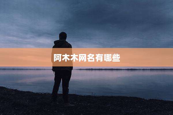 阿木木网名有哪些