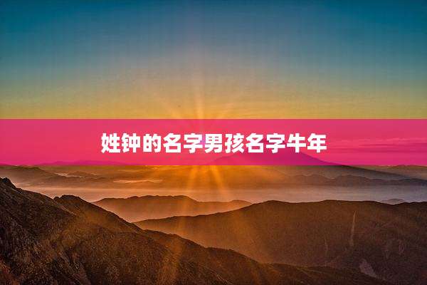 姓钟的名字男孩名字牛年