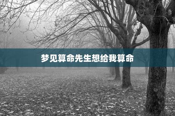 梦见算命先生想给我算命