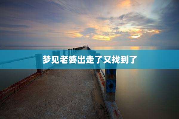 梦见老婆出走了又找到了