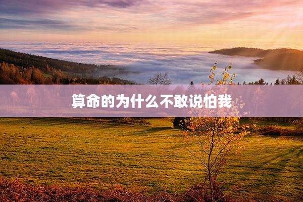 算命的为什么不敢说怕我