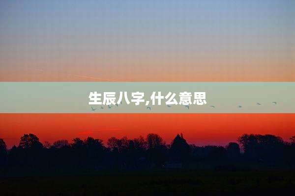 生辰八字,什么意思