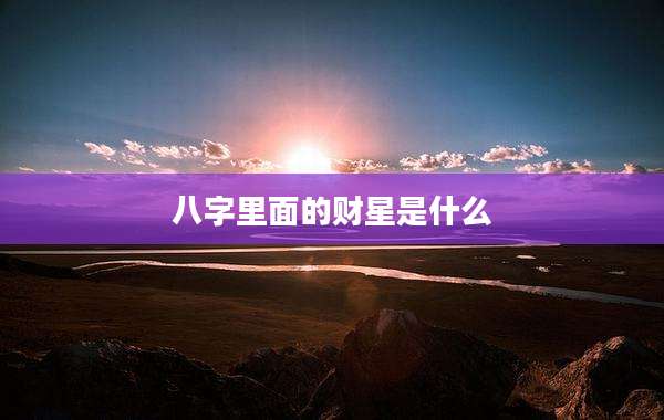 八字里面的财星是什么