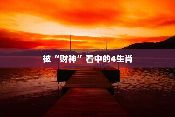 被“财神”看中的4生肖