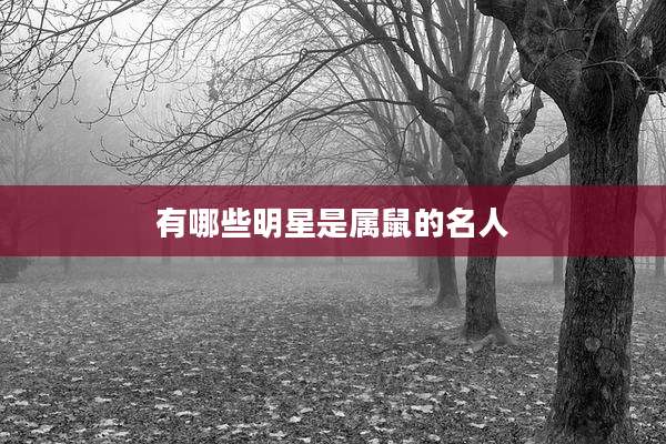 有哪些明星是属鼠的名人