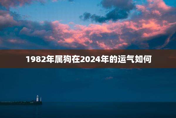 1982年属狗在2024年的运气如何