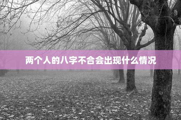 两个人的八字不合会出现什么情况