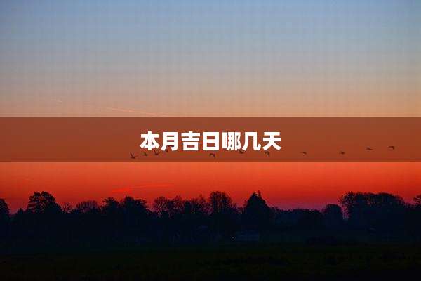 本月吉日哪几天