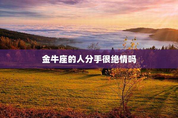 金牛座的人分手很绝情吗