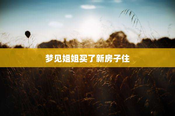 梦见姐姐买了新房子住