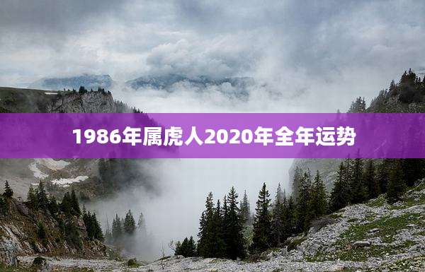 1986年属虎人2020年全年运势