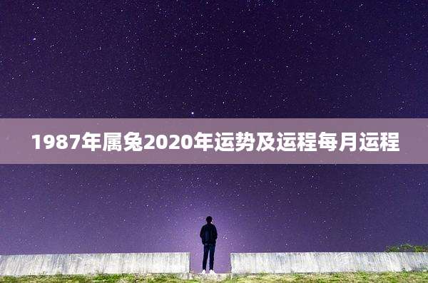 1987年属兔2020年运势及运程每月运程