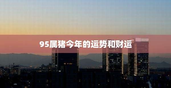 95属猪今年的运势和财运