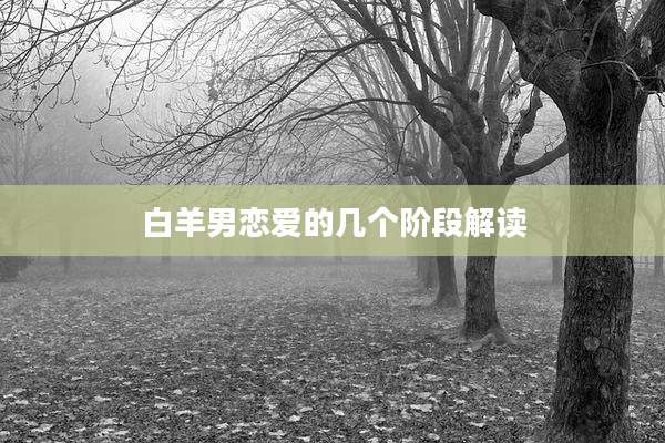白羊男恋爱的几个阶段解读