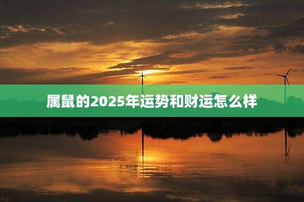 属鼠的2025年运势和财运怎么样