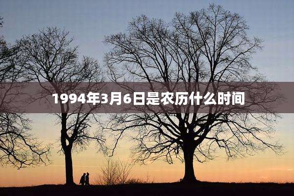 1994年3月6日是农历什么时间