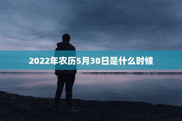 2022年农历5月30日是什么时候