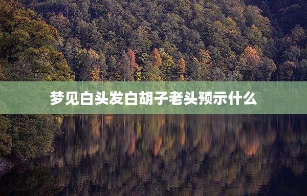 梦见白头发白胡子老头预示什么