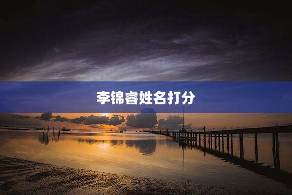 李锦睿姓名打分