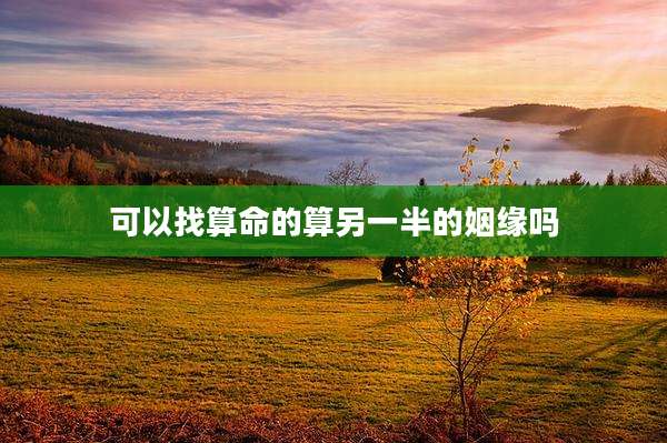 可以找算命的算另一半的姻缘吗