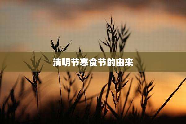 清明节寒食节的由来