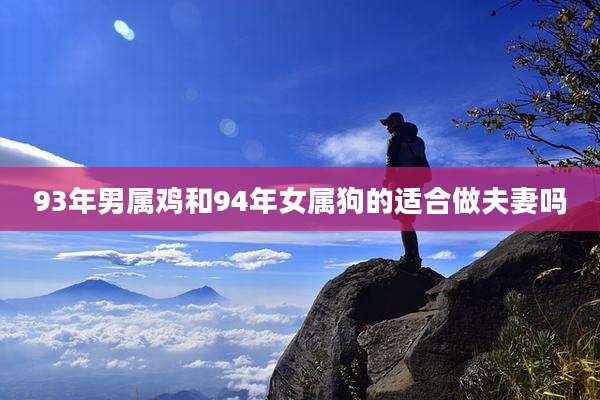 93年男属鸡和94年女属狗的适合做夫妻吗