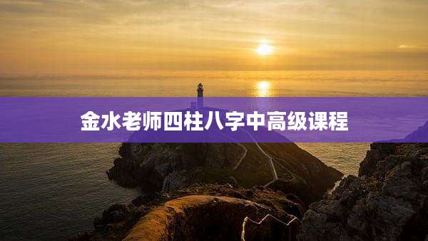 金水老师四柱八字中高级课程