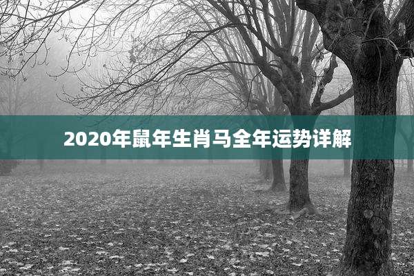2020年鼠年生肖马全年运势详解