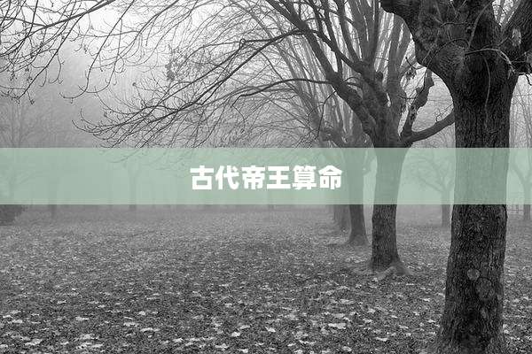 古代帝王算命